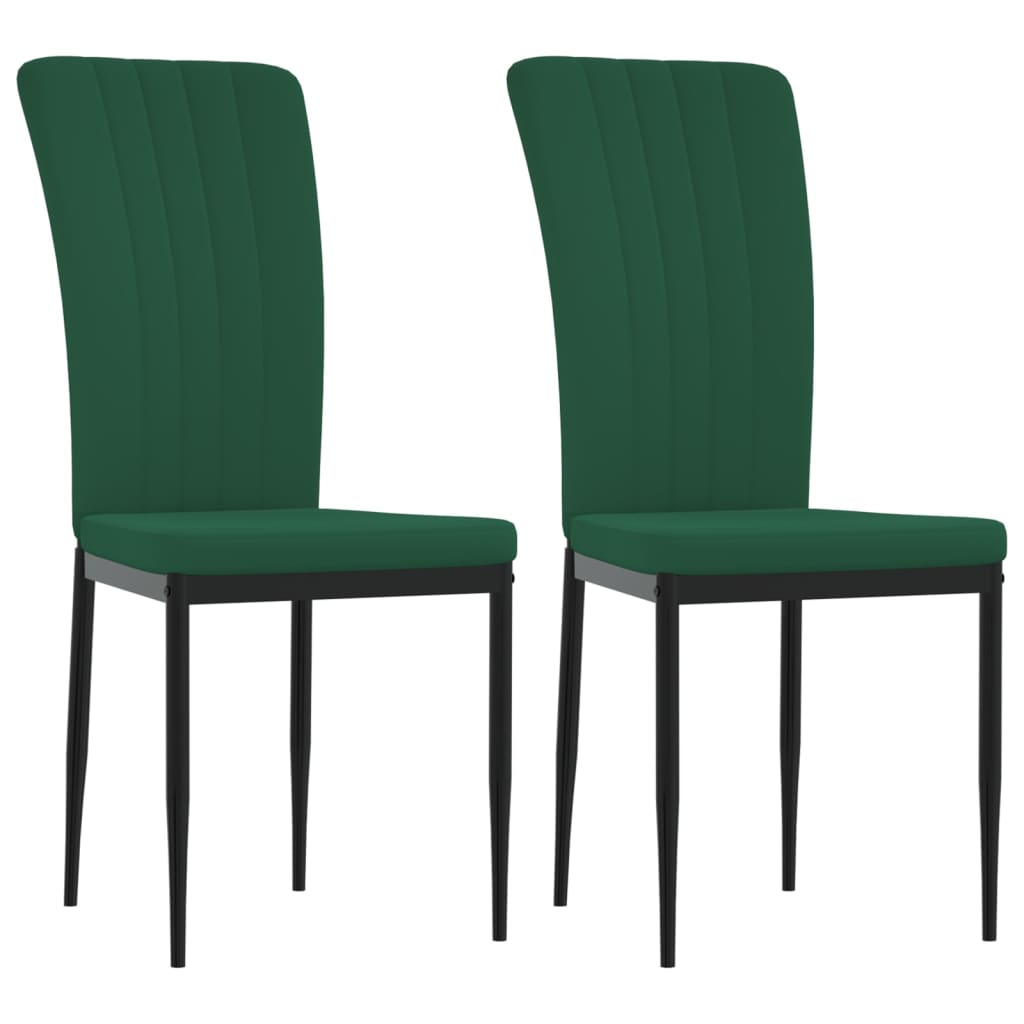 vidaXL Sillas de comedor 2 unidades terciopelo verde oscuro