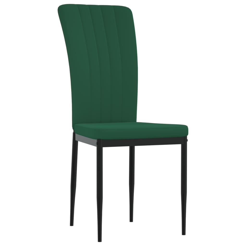 vidaXL Sillas de comedor 2 unidades terciopelo verde oscuro