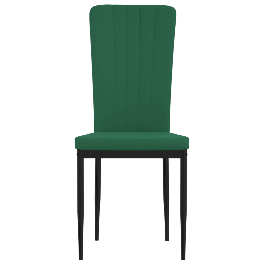 vidaXL Sillas de comedor 2 unidades terciopelo verde oscuro