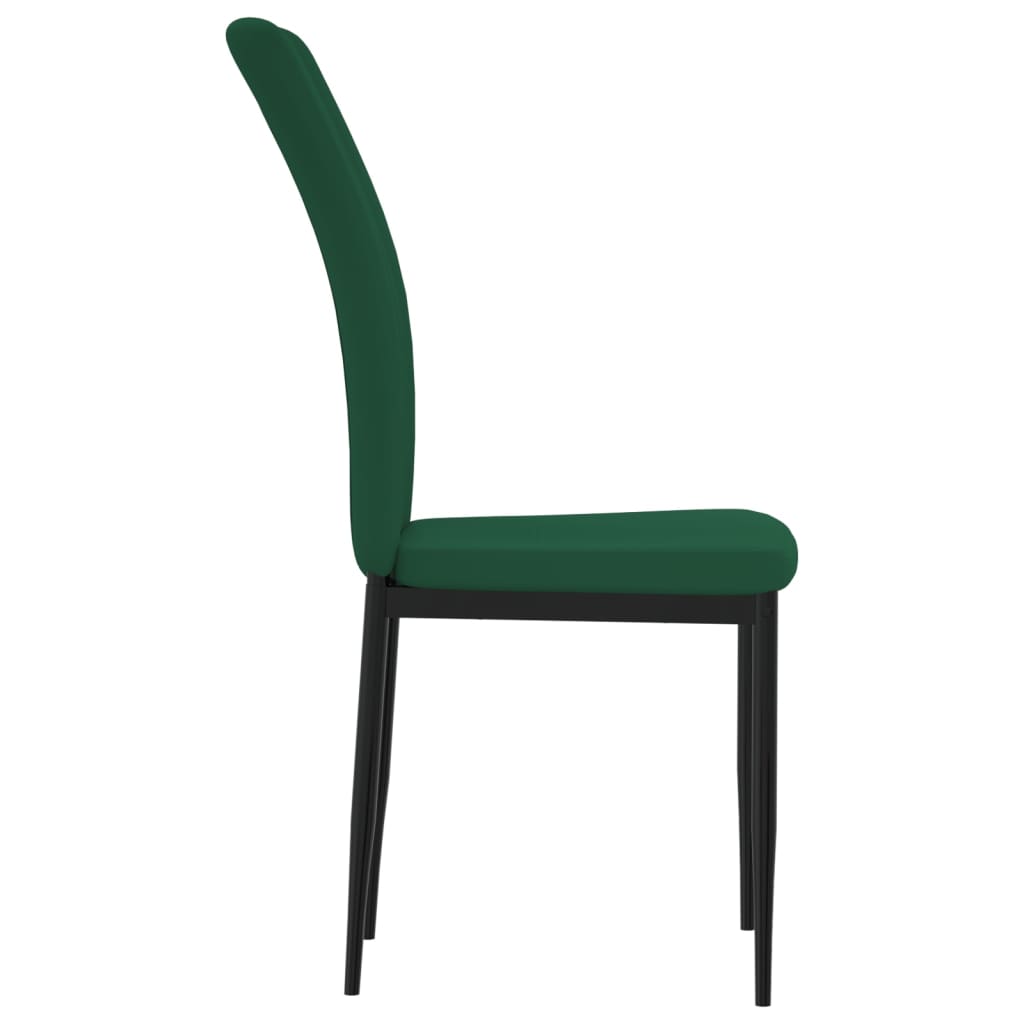 vidaXL Sillas de comedor 2 unidades terciopelo verde oscuro