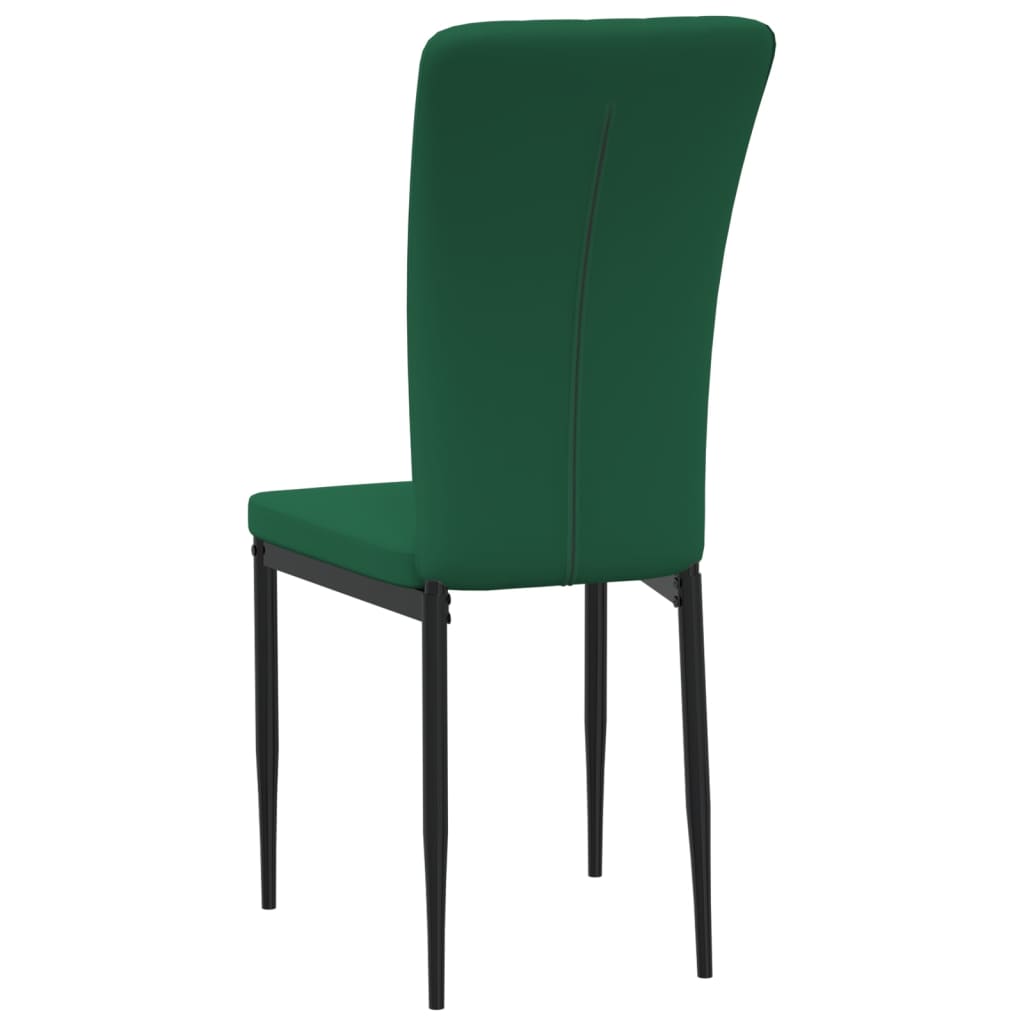 vidaXL Sillas de comedor 2 unidades terciopelo verde oscuro