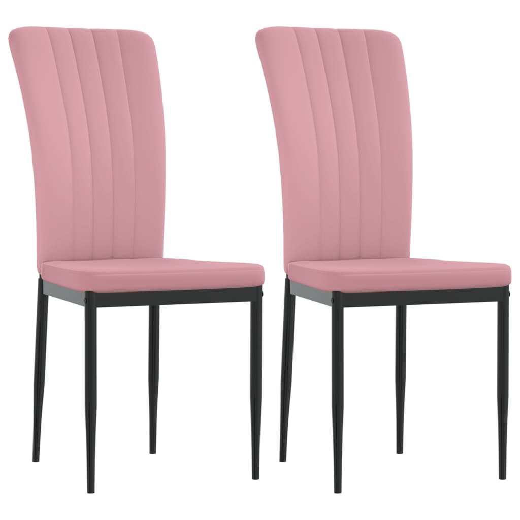 vidaXL Sillas de comedor 2 unidades terciopelo rosa