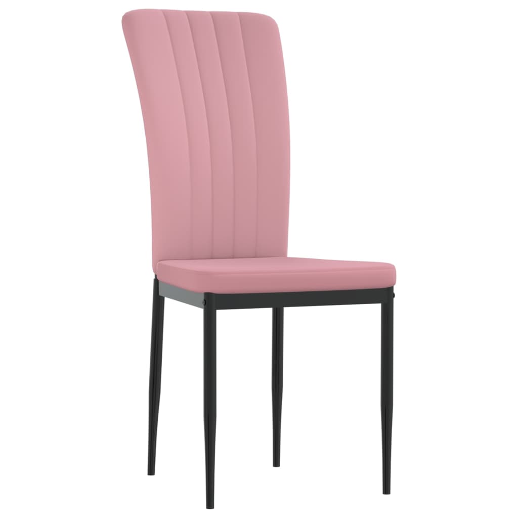 vidaXL Sillas de comedor 2 unidades terciopelo rosa