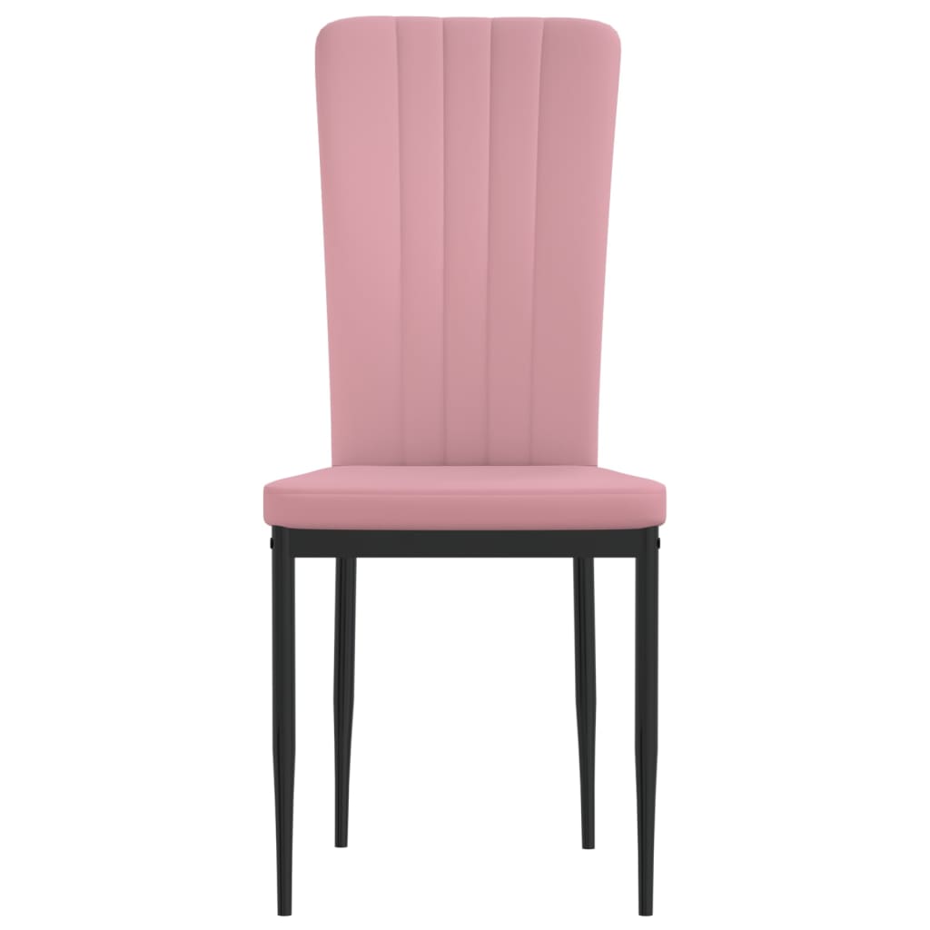 vidaXL Sillas de comedor 2 unidades terciopelo rosa