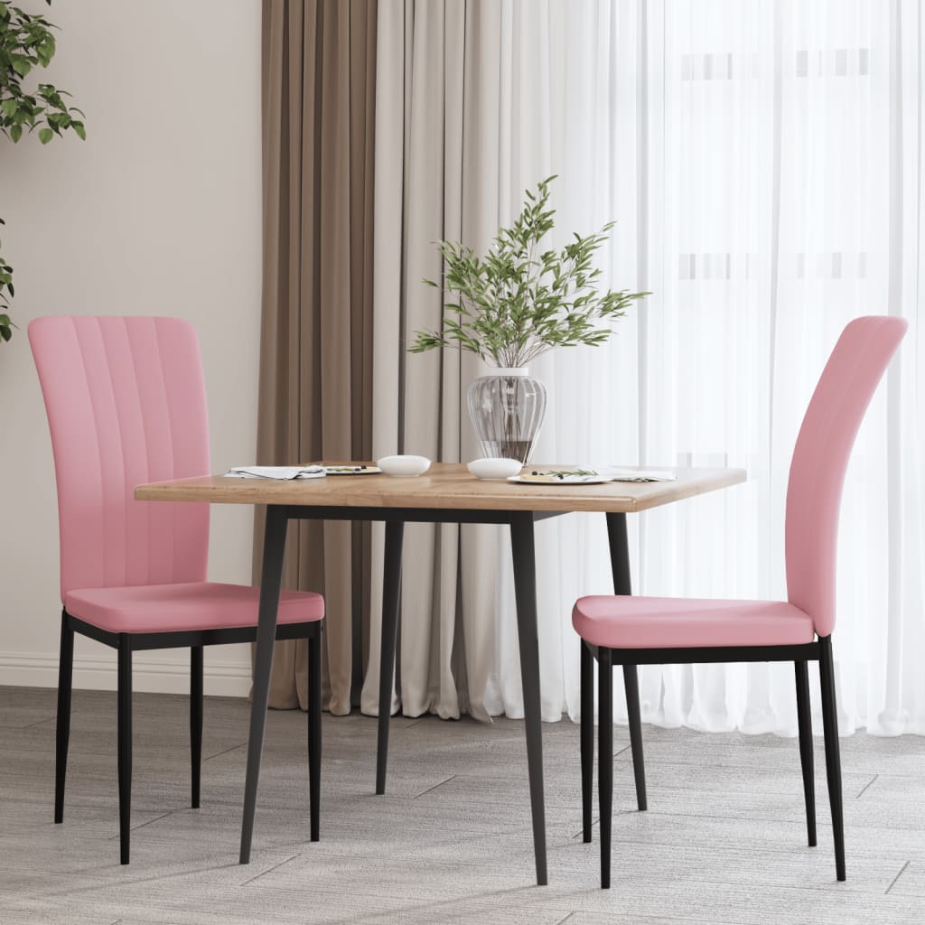 vidaXL Sillas de comedor 2 unidades terciopelo rosa