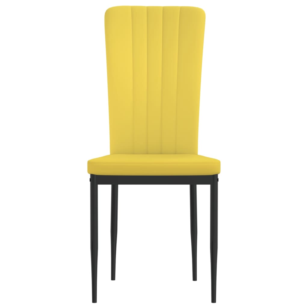 vidaXL Sillas de comedor 2 uds terciopelo amarillo mostaza