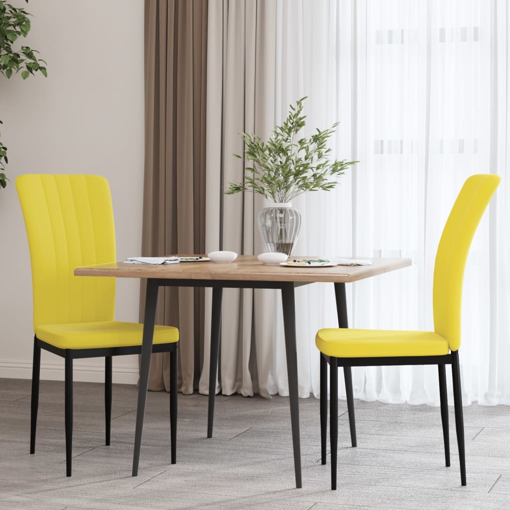 vidaXL Sillas de comedor 2 uds terciopelo amarillo mostaza