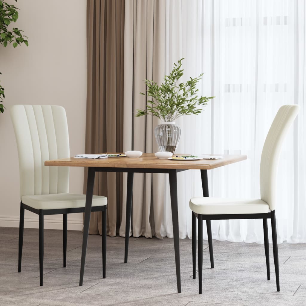 vidaXL Sillas de comedor 2 unidades terciopelo crema