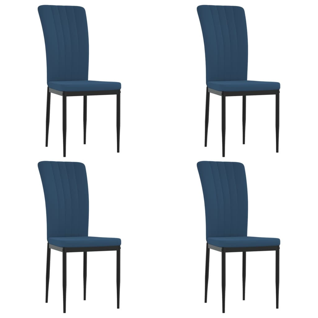 vidaXL Sillas de comedor 4 unidades terciopelo azul