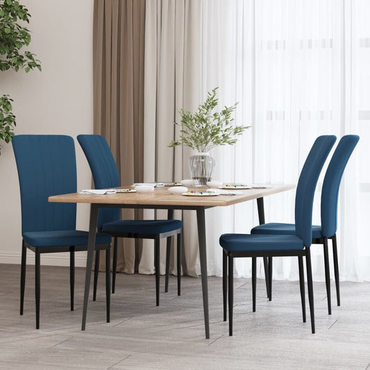 vidaXL Sillas de comedor 4 unidades terciopelo azul