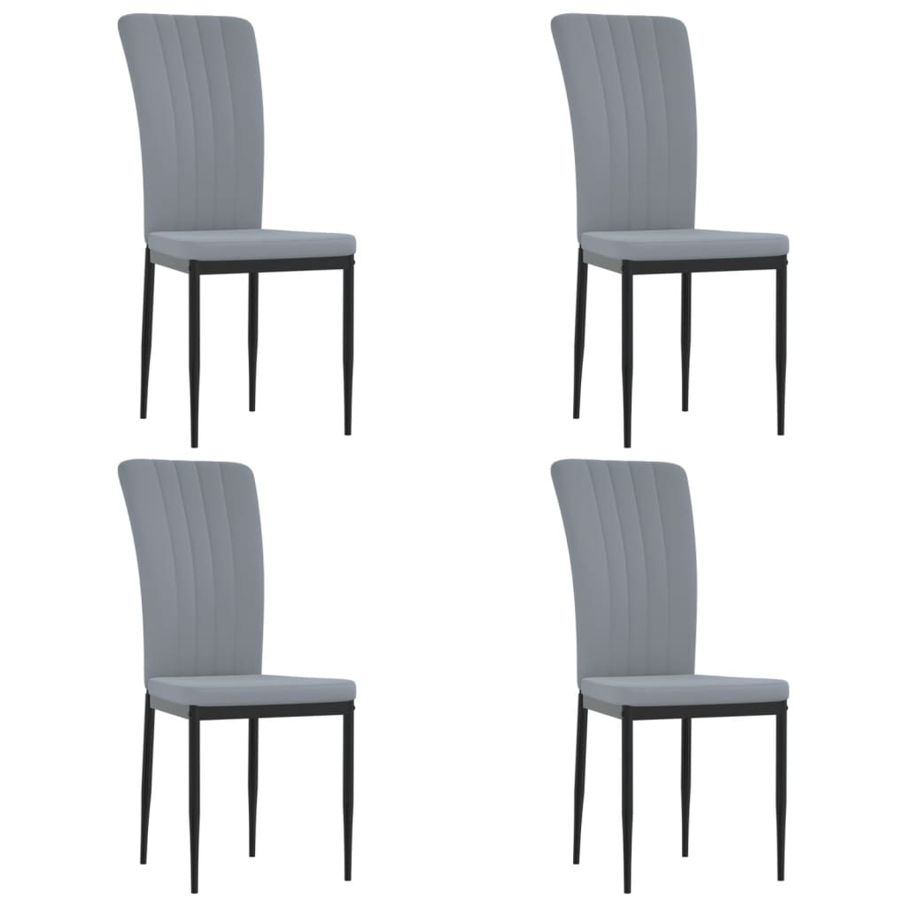 vidaXL Sillas de comedor 4 unidades terciopelo gris claro