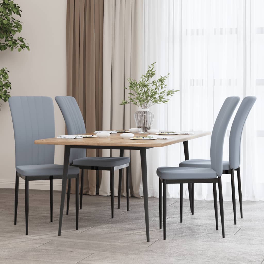 vidaXL Sillas de comedor 4 unidades terciopelo gris claro