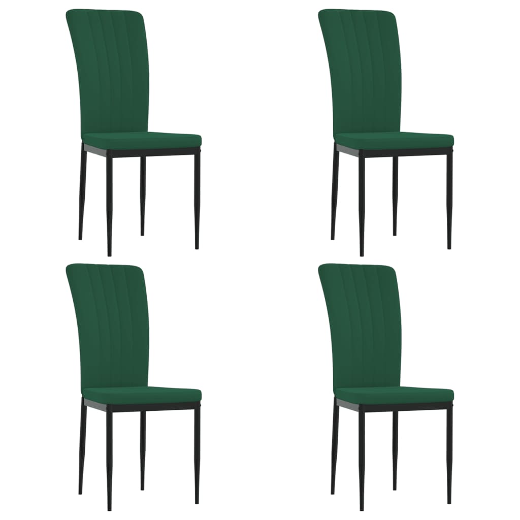 vidaXL Sillas de comedor 4 unidades terciopelo verde oscuro