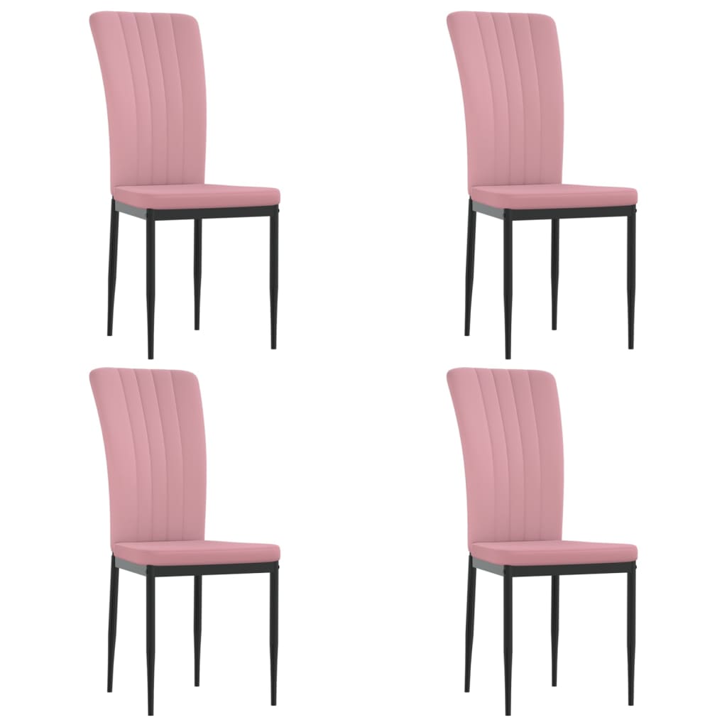 vidaXL Sillas de comedor 4 unidades terciopelo rosa