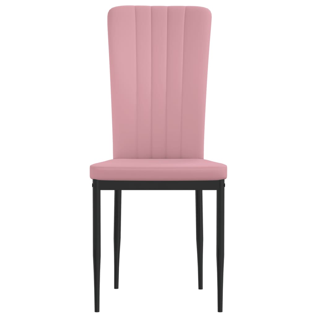 vidaXL Sillas de comedor 4 unidades terciopelo rosa