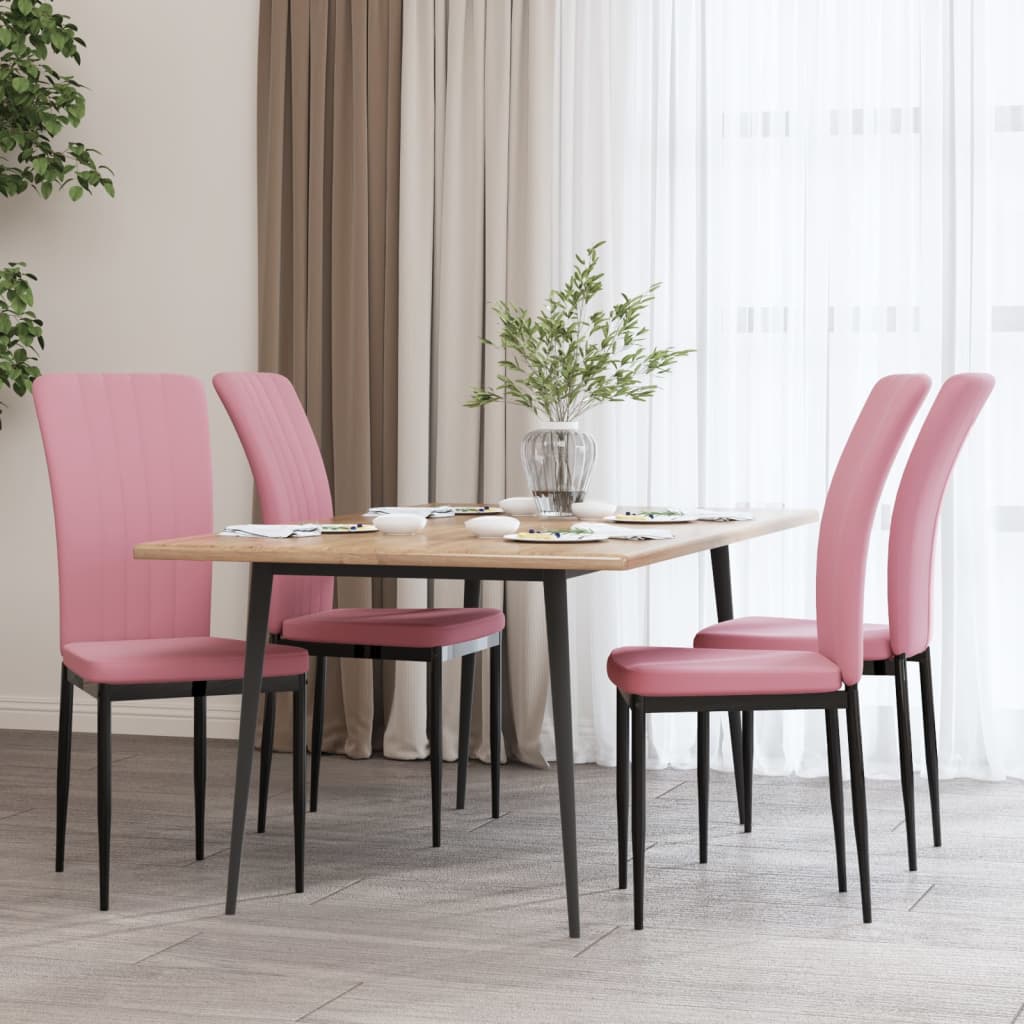 vidaXL Sillas de comedor 4 unidades terciopelo rosa