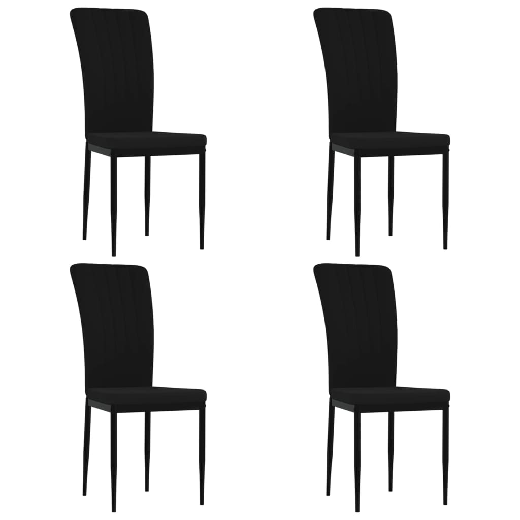 vidaXL Sillas de comedor 4 unidades terciopelo negro