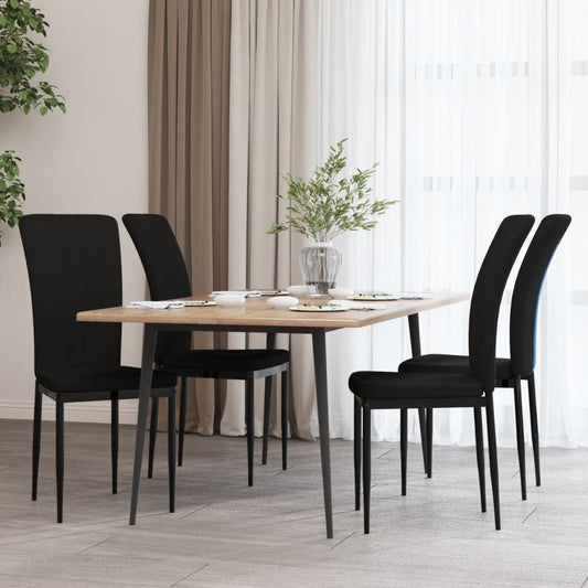 vidaXL Sillas de comedor 4 unidades terciopelo negro