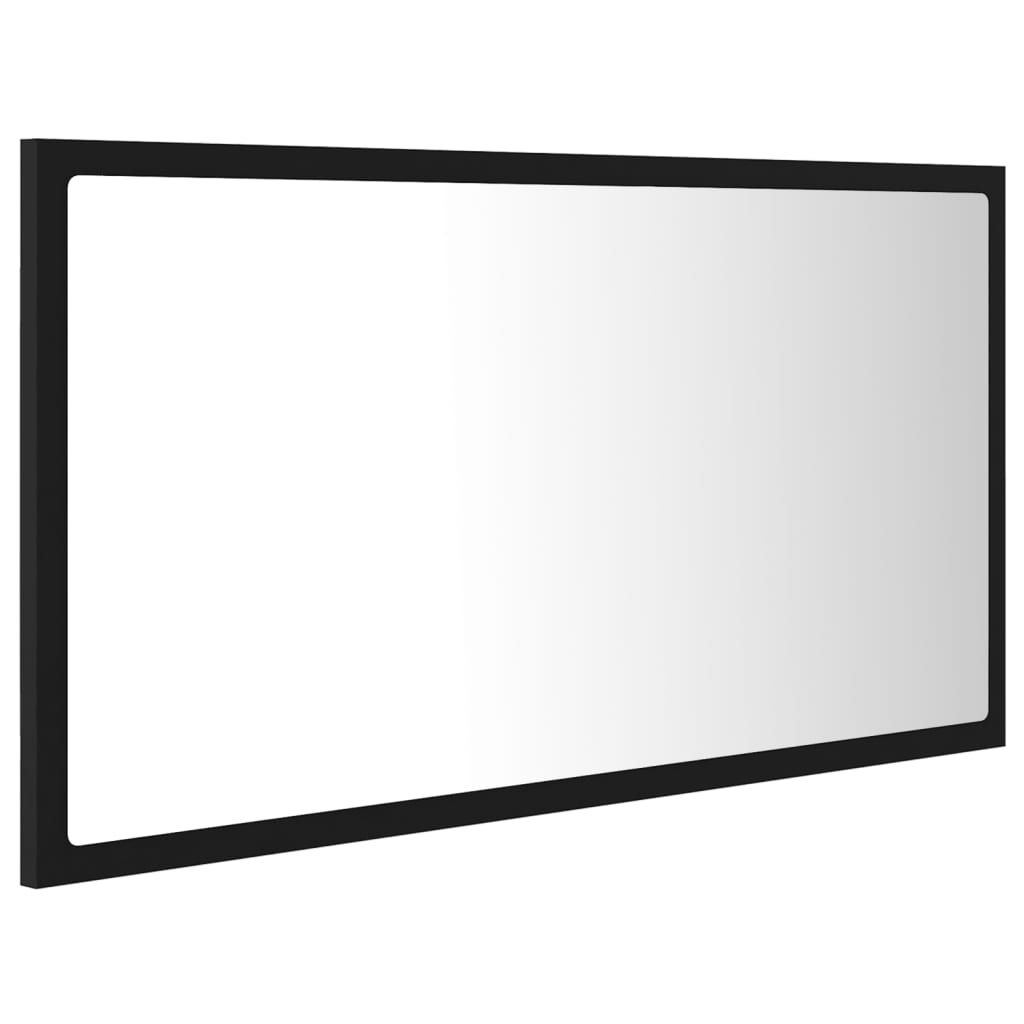 vidaXL Espejo baño LED negro acrílico 80x8,5x37 cm