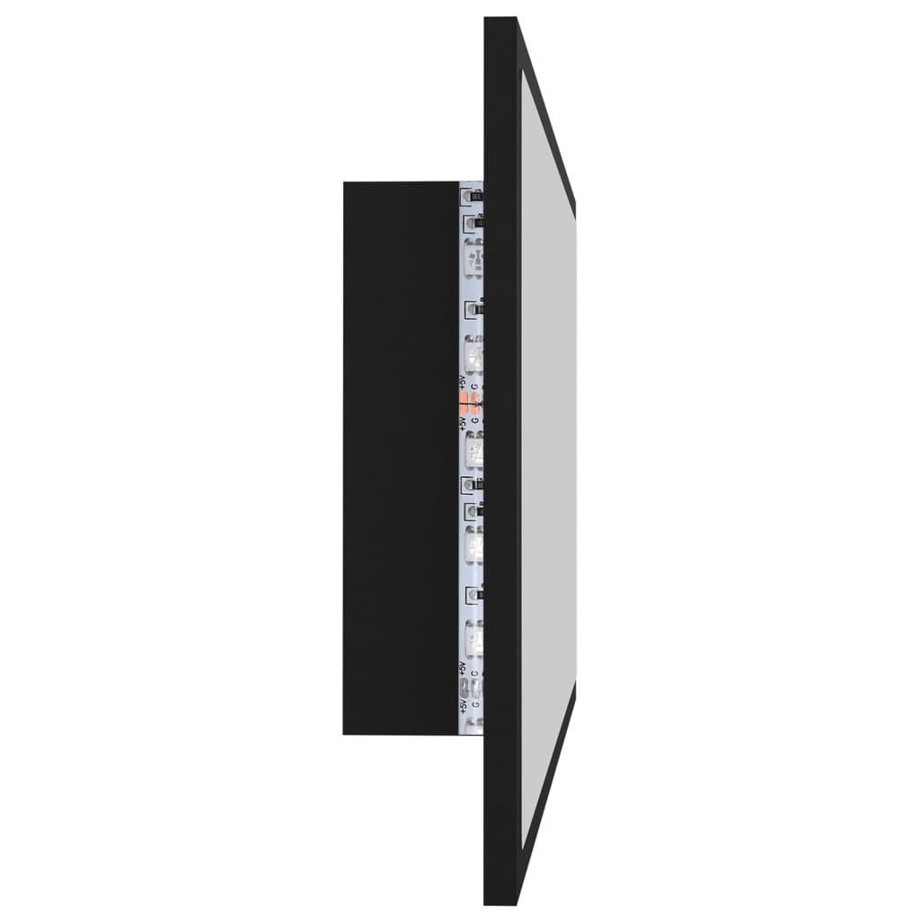 vidaXL Espejo baño LED negro acrílico 80x8,5x37 cm