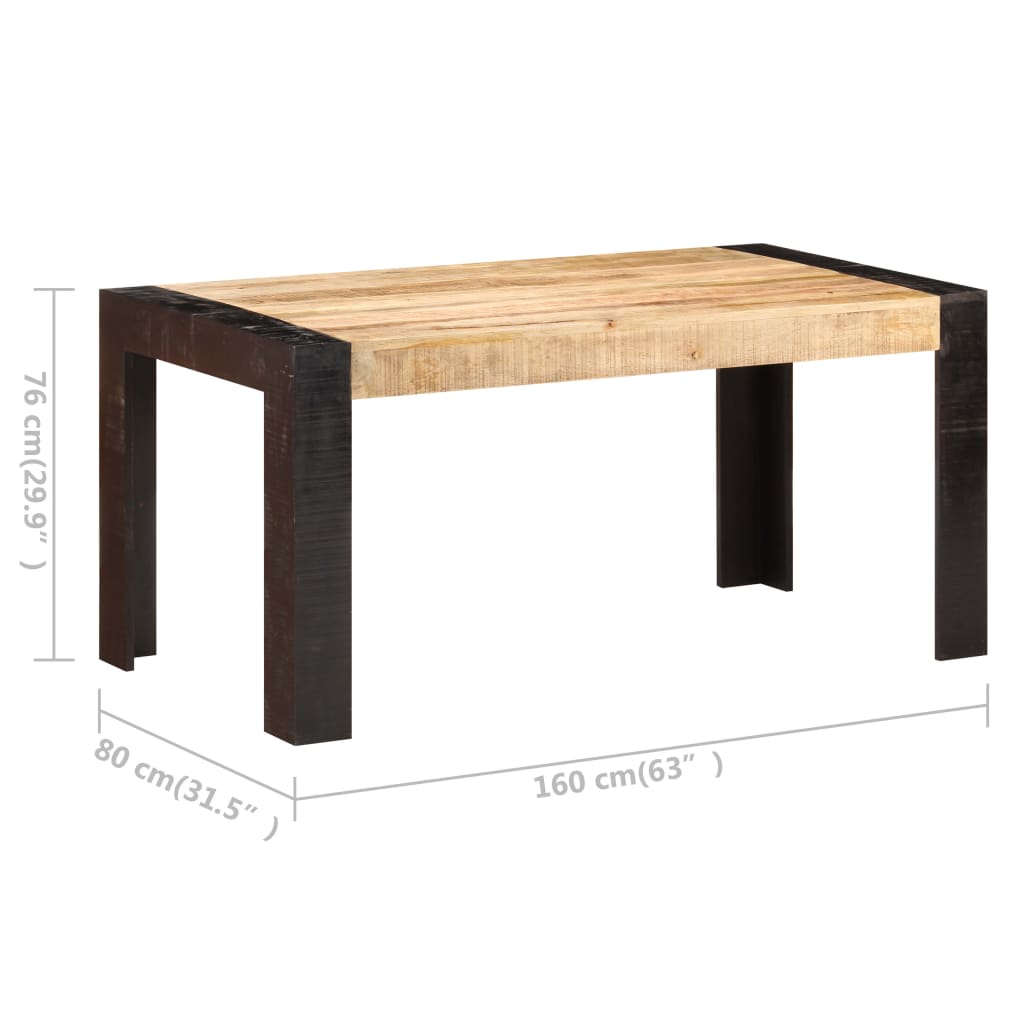 vidaXL Mesa de comedor de madera maciza de mango 160x80x76 cm