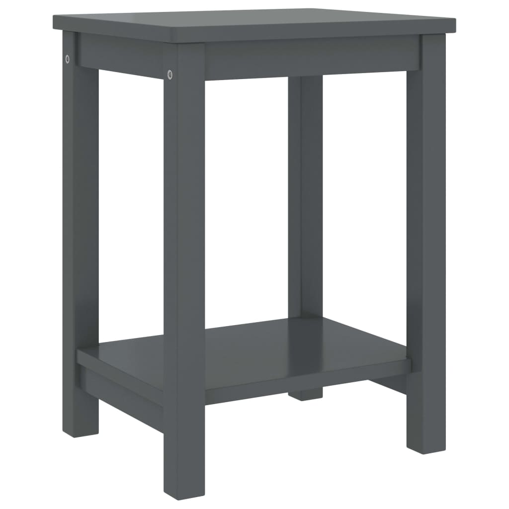 vidaXL Mesitas de noche madera maciza de pino gris oscuro 35x30x47cm