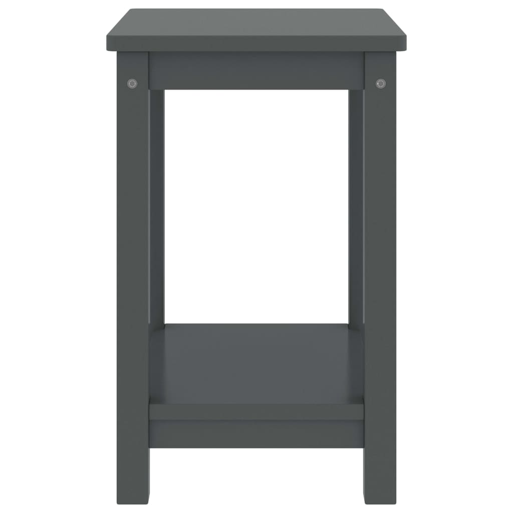 vidaXL Mesitas de noche madera maciza de pino gris oscuro 35x30x47cm