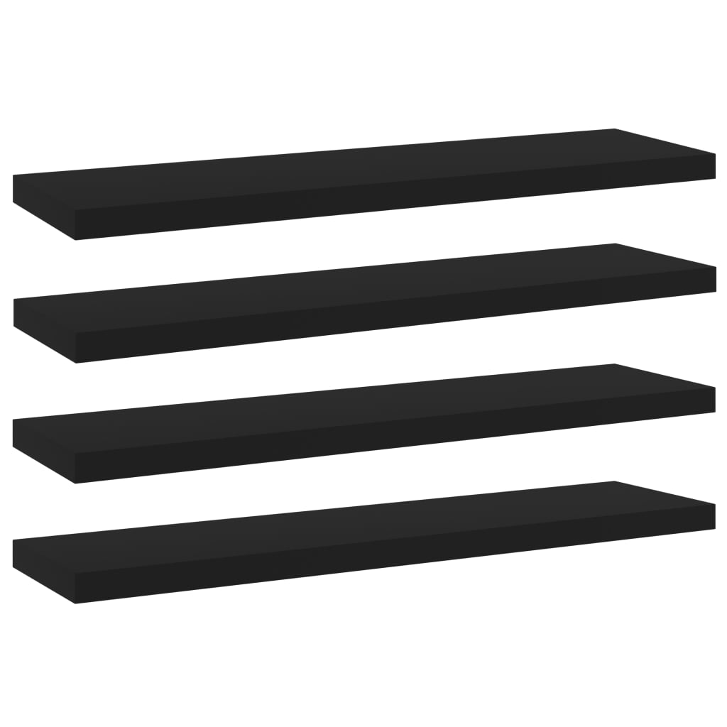 vidaXL Estantes para estantería 4 uds contrachapada negro 40x10x1,5cm