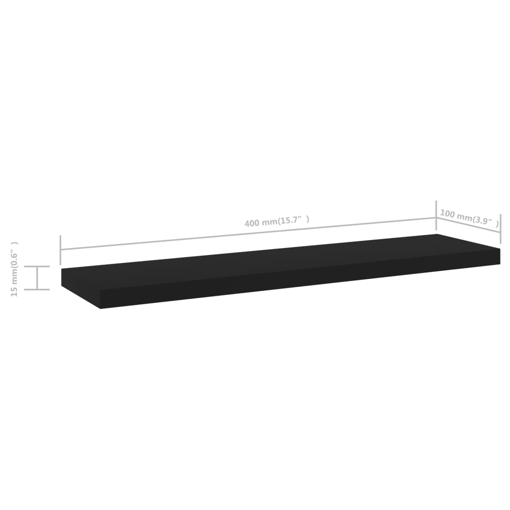 vidaXL Estantes para estantería 4 uds contrachapada negro 40x10x1,5cm