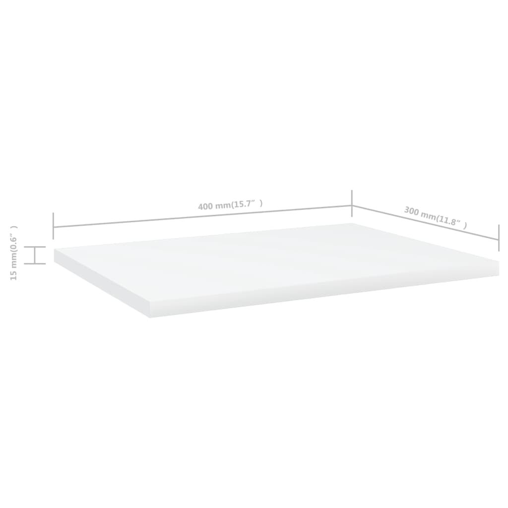 vidaXL Estantes para estantería 4 uds contrachapada blanco 40x30x1,5cm