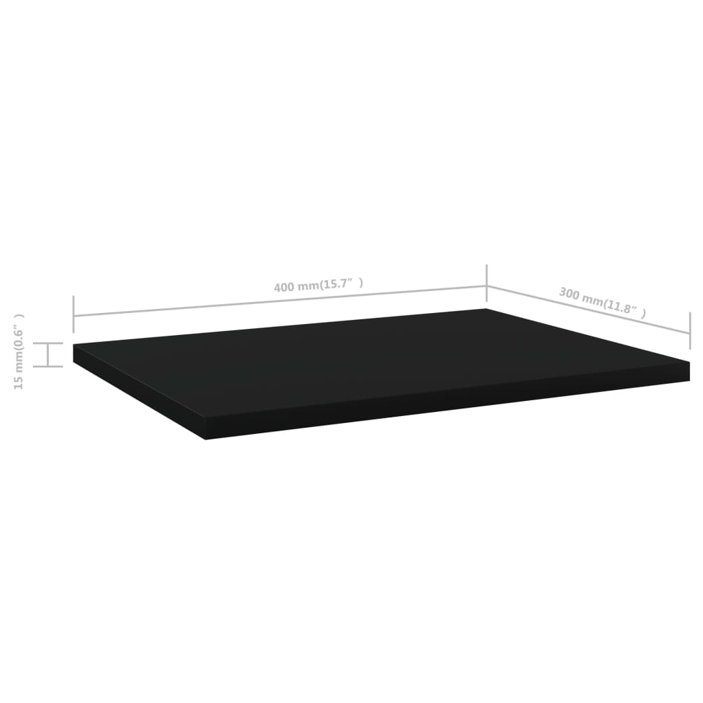 vidaXL Estantes para estantería 4 uds contrachapada negro 40x30x1,5 cm