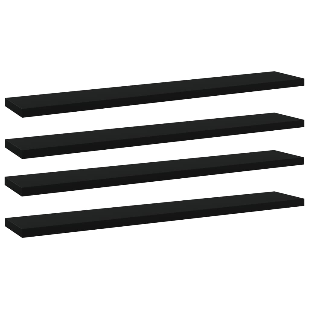 vidaXL Estantes para estantería 4 uds contrachapada negro 60x10x1,5 cm