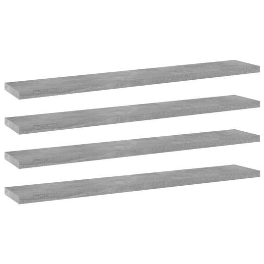 vidaXL Estante estantería 4uds contrachapada gris hormigón 60x10x1,5cm