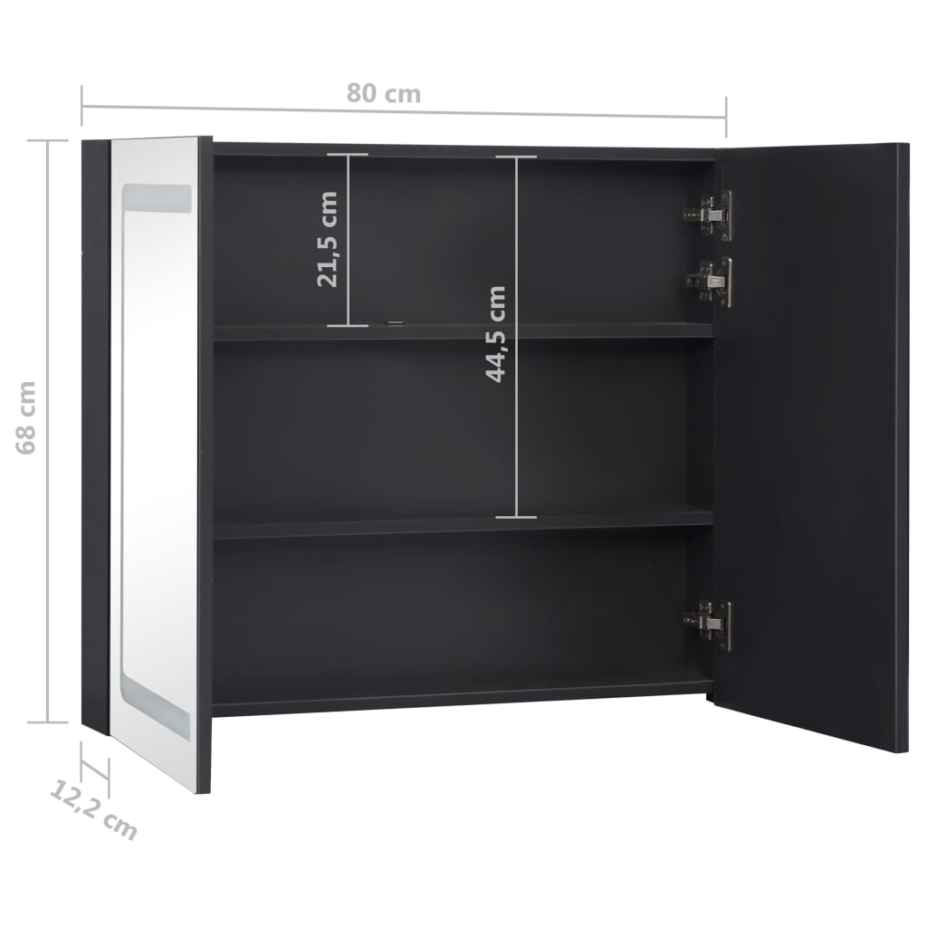 vidaXL Mueble de baño con espejo LED 80x12,2x68 cm