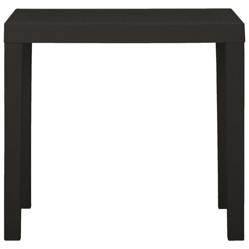 vidaXL Mesa de jardín de plástico gris antracita 79x65x72 cm