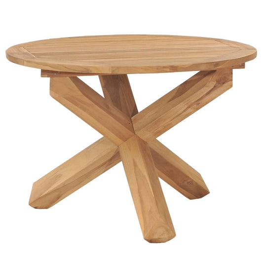 vidaXL Mesa de comedor de jardín madera maciza de teca Ø110x75 cm