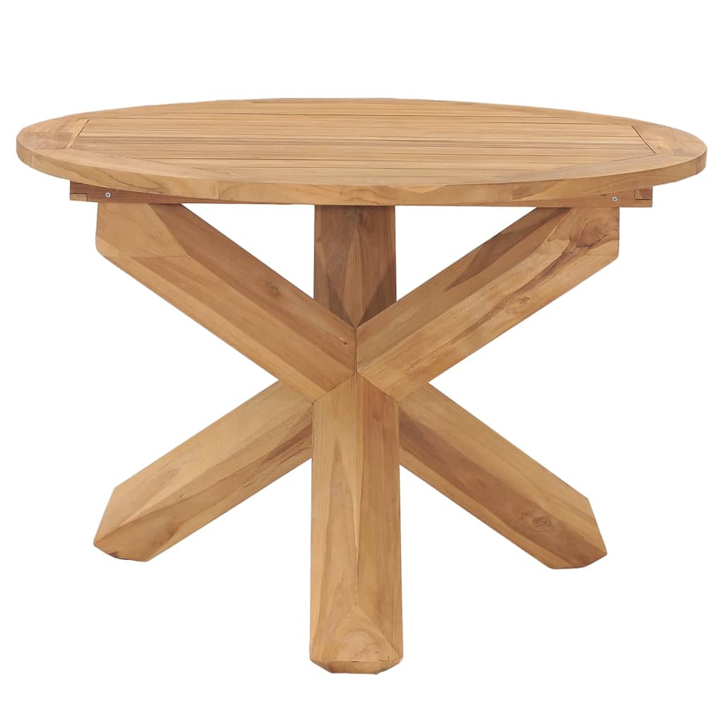 vidaXL Mesa de comedor de jardín madera maciza de teca Ø110x75 cm