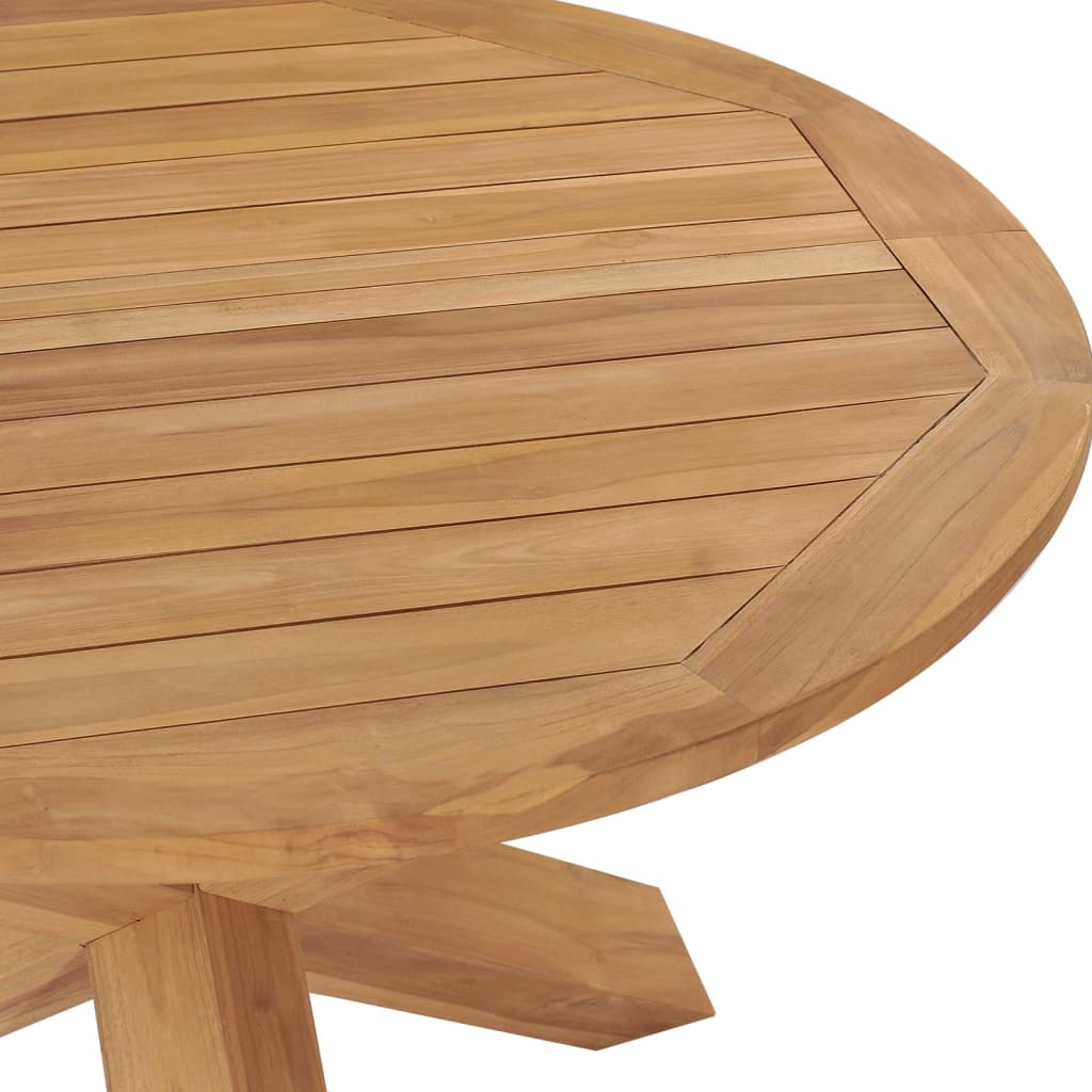 vidaXL Mesa de comedor de jardín madera maciza de teca Ø110x75 cm