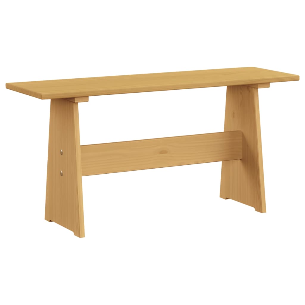 vidaXL Mesa de comedor con banco REINE madera maciza pino marrón miel