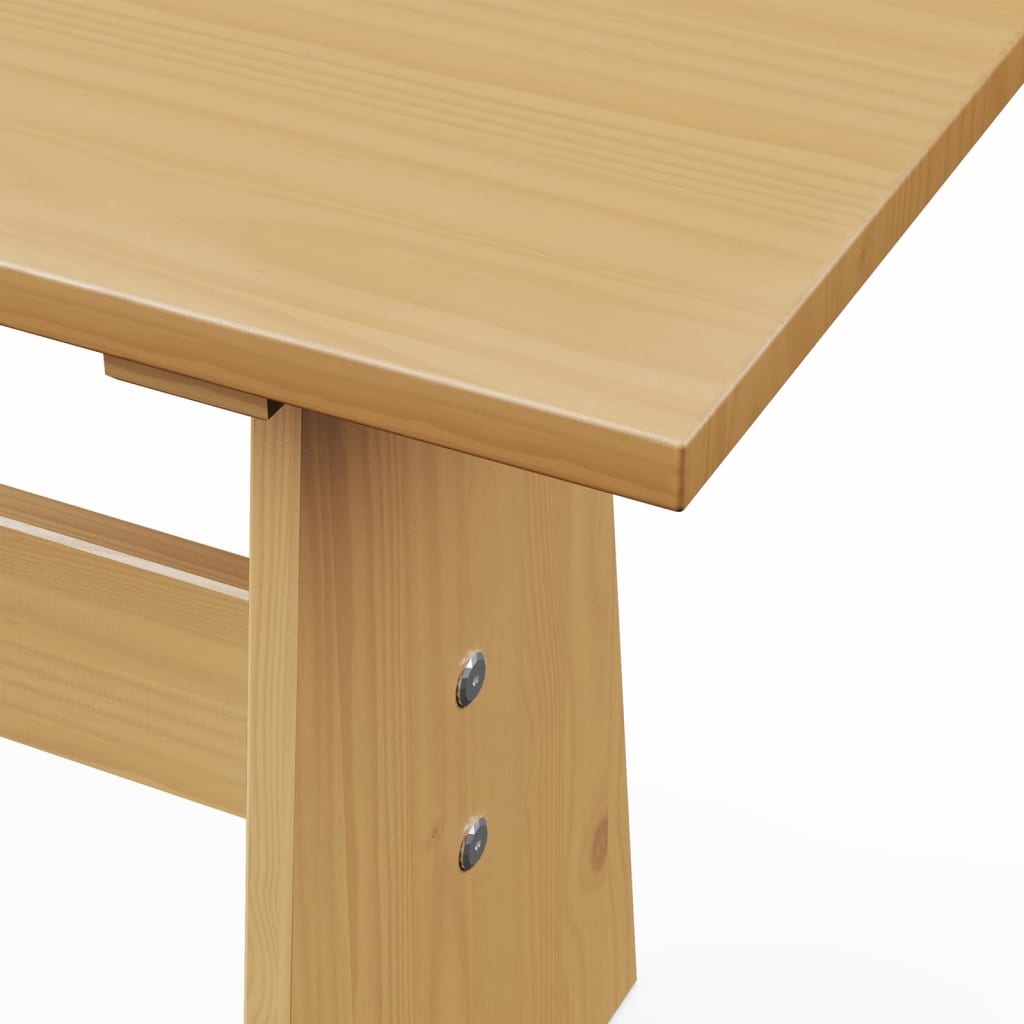 vidaXL Mesa de comedor con banco REINE madera maciza pino marrón miel