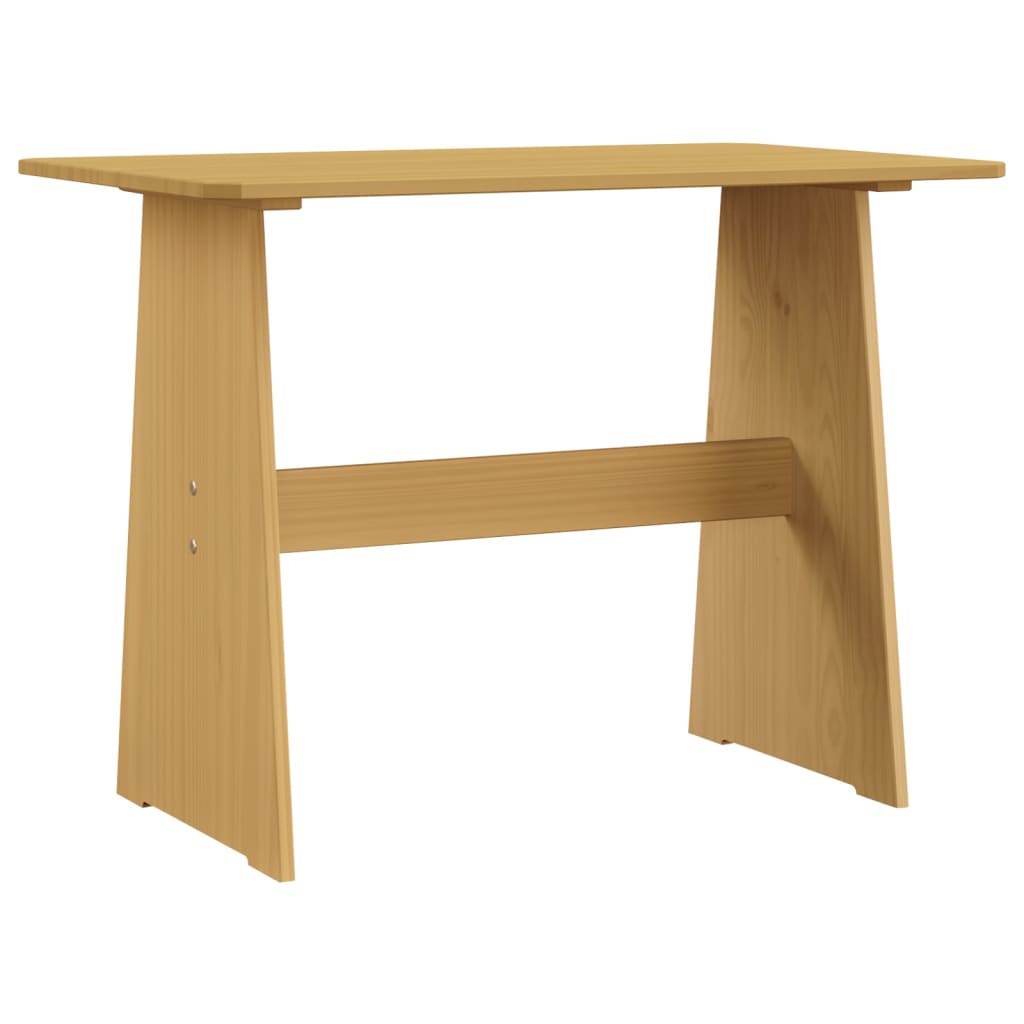 vidaXL Mesa de comedor con banco REINE madera maciza pino marrón miel