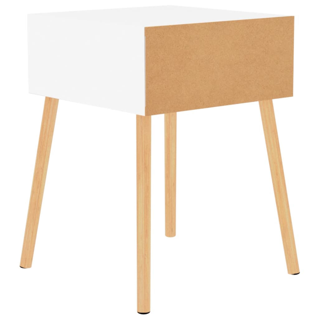 vidaXL Mesitas de noche 2 uds madera contrachapada blanco 40x40x56 cm