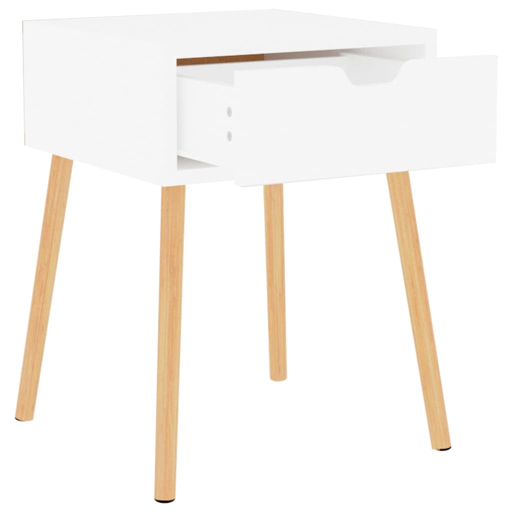 vidaXL Mesitas de noche 2 uds madera contrachapada blanco 40x40x56 cm