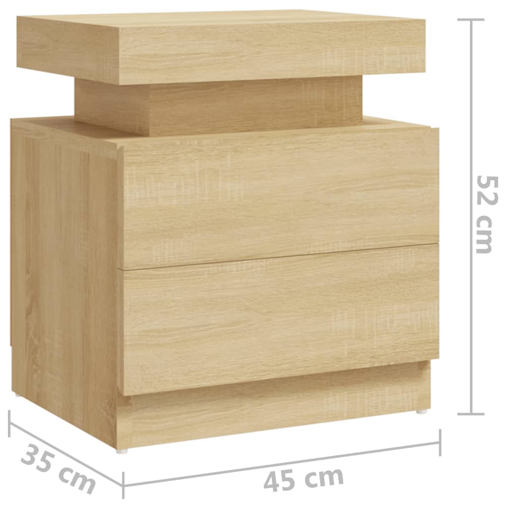 vidaXL Mesita de noche madera de ingeniería roble Sonoma 45x35x52 cm