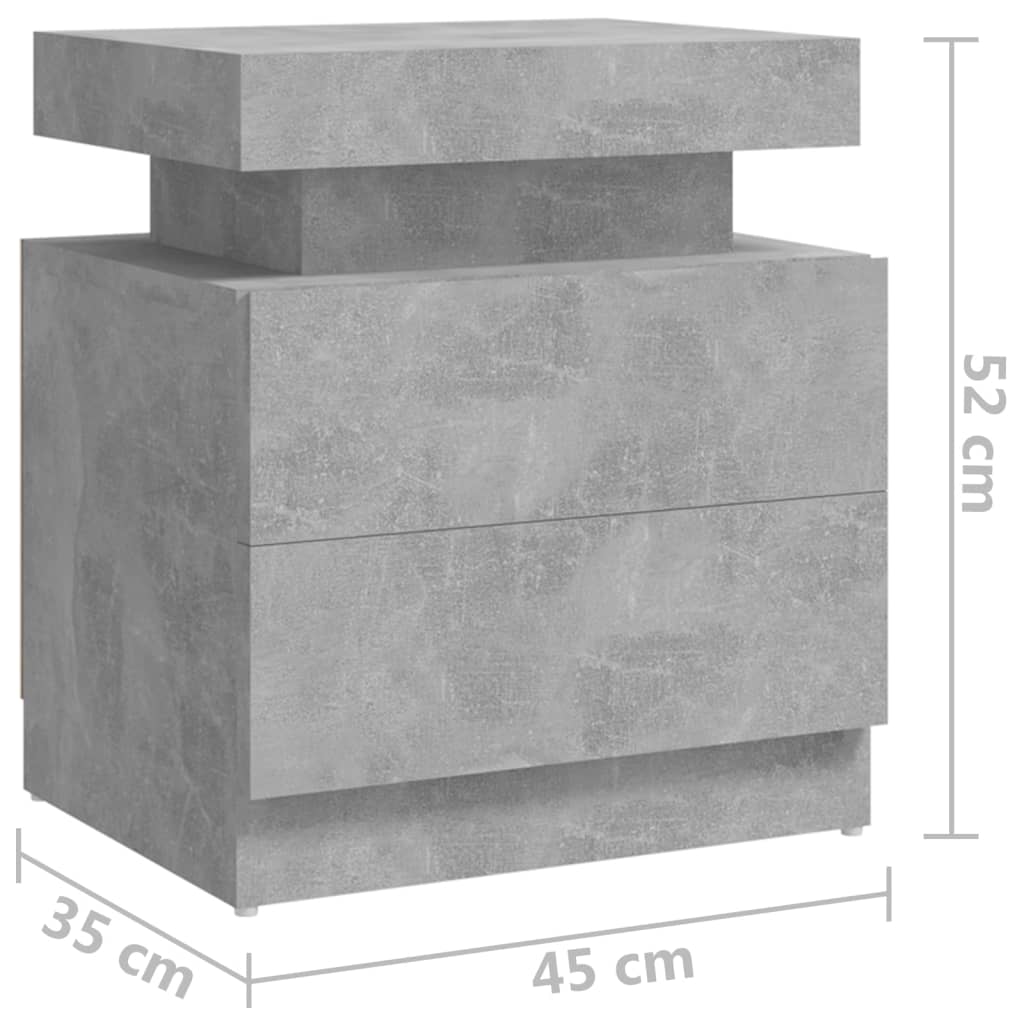 vidaXL Mesita de noche madera de ingeniería gris hormigón 45x35x52 cm