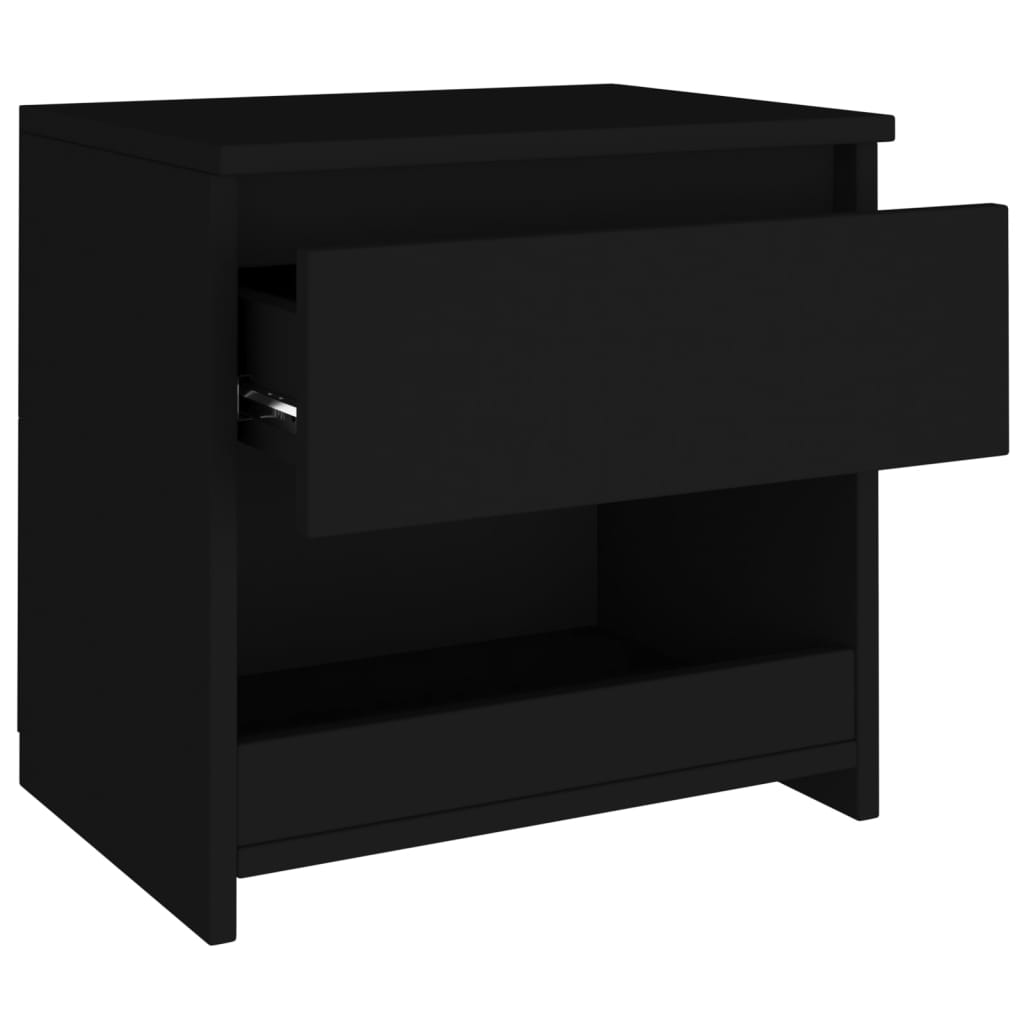 vidaXL Mesita de noche de madera contrachapada negro 40x30x39 cm