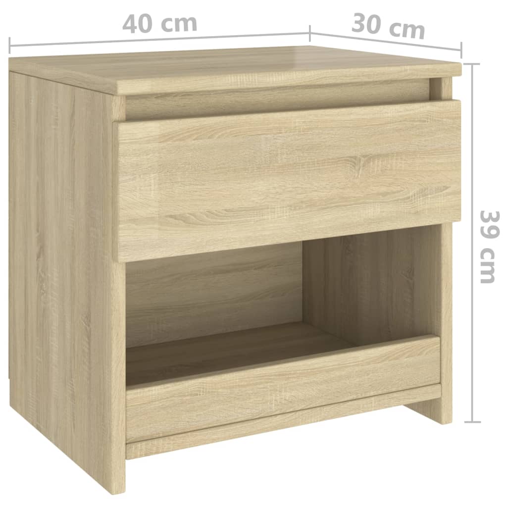 vidaXL Mesita de noche madera contrachapada color roble 40x30x39cm