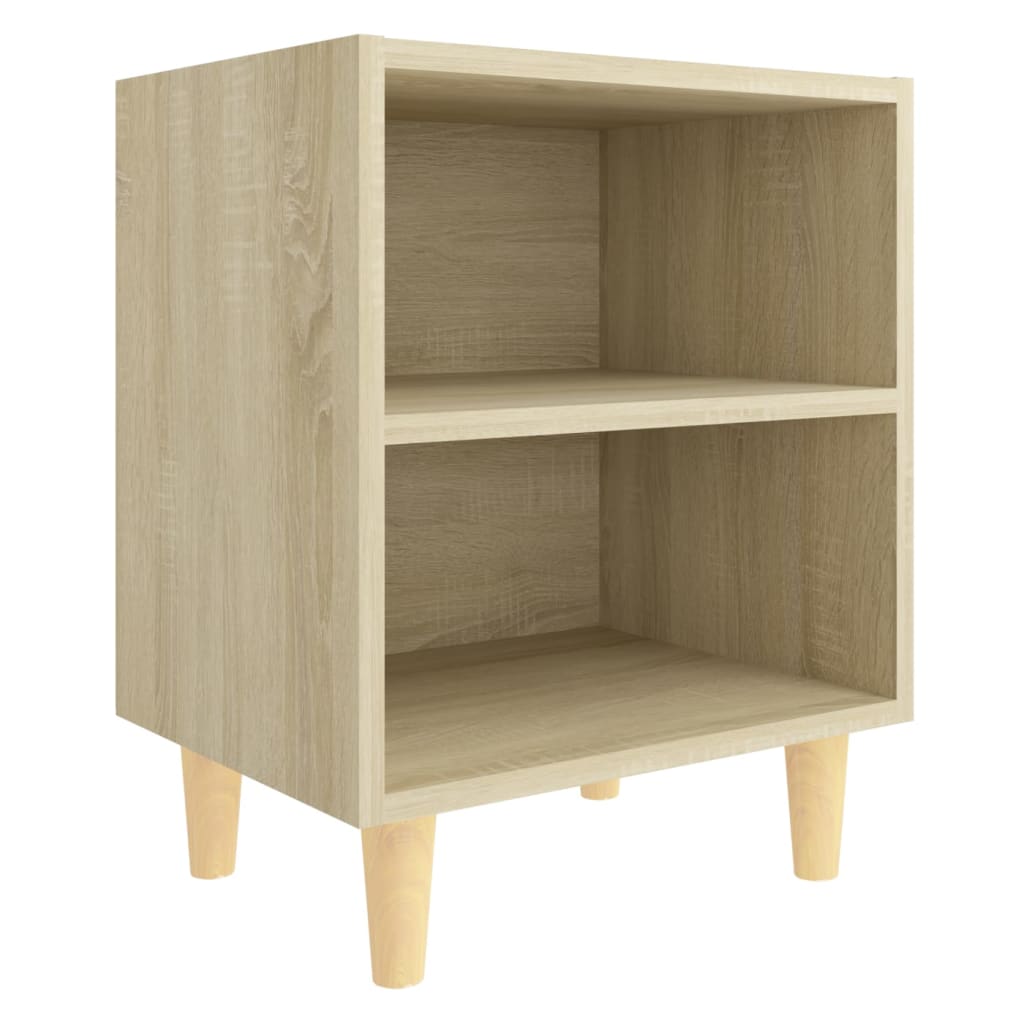 vidaXL Mesitas de noche 2 uds con patas madera roble Sonoma 40x30x50cm