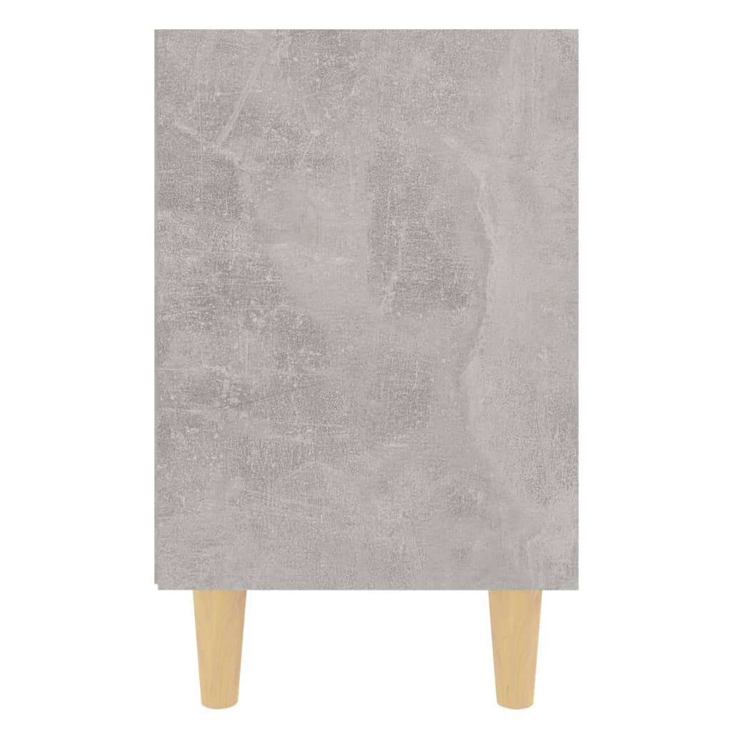 vidaXL Mesita de noche patas madera maciza gris hormigón 40x30x50 cm