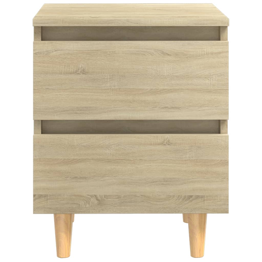 vidaXL Mesita de noche patas madera maciza roble Sonoma 40x35x50 cm